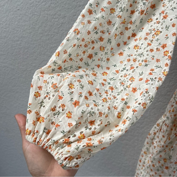 Kivari Lucie Mini Dress Floral Long Sleeve Eyelet Size US 2 - Picture 5 of 6